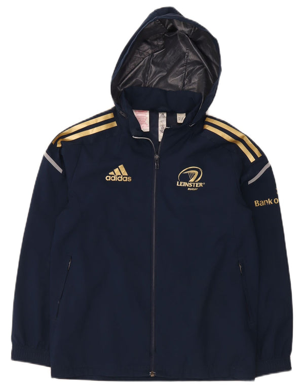 Adidas Boys Leinster Rugby Hooded Tracksuit Top Jacket 9-10 Years Navy Blue