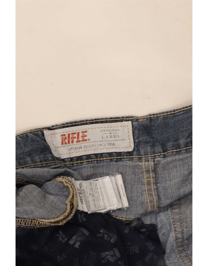 Rifle Mens Straight Jeans IT 48 Medium W34 L34 Blue Cotton