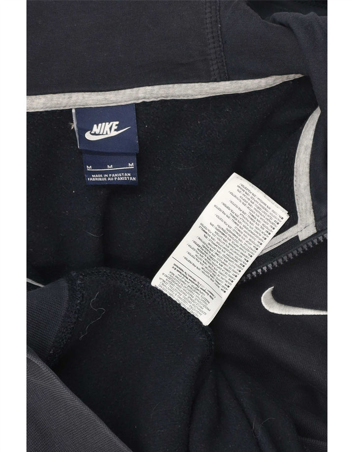 Nike Mens Zip Hoodie Sweater Medium Navy Blue Cotton