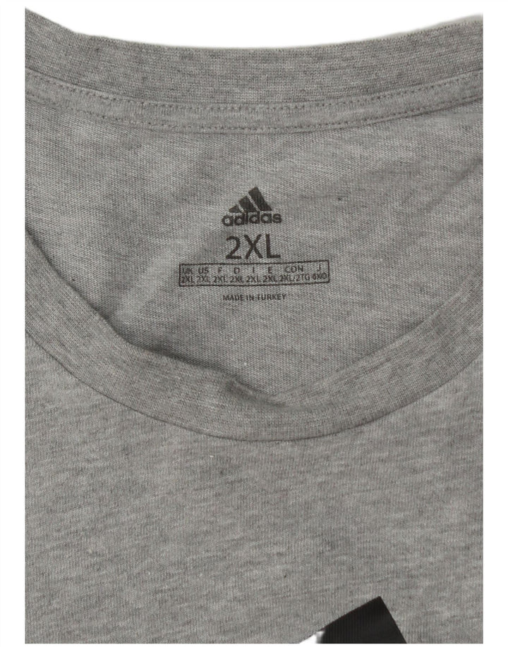 ADIDAS Mens Graphic T-Shirt Top 2XL Grey