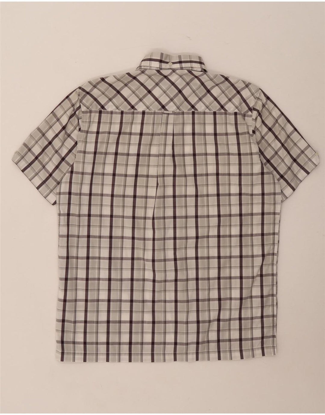 Ben Sherman Mens Short Sleeve Shirt Medium Grey Check Cotton