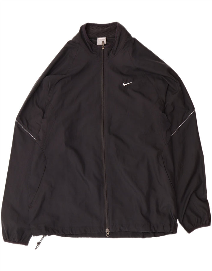 NIKE Mens Rain Jacket UK 42/44 Large Black Polyester