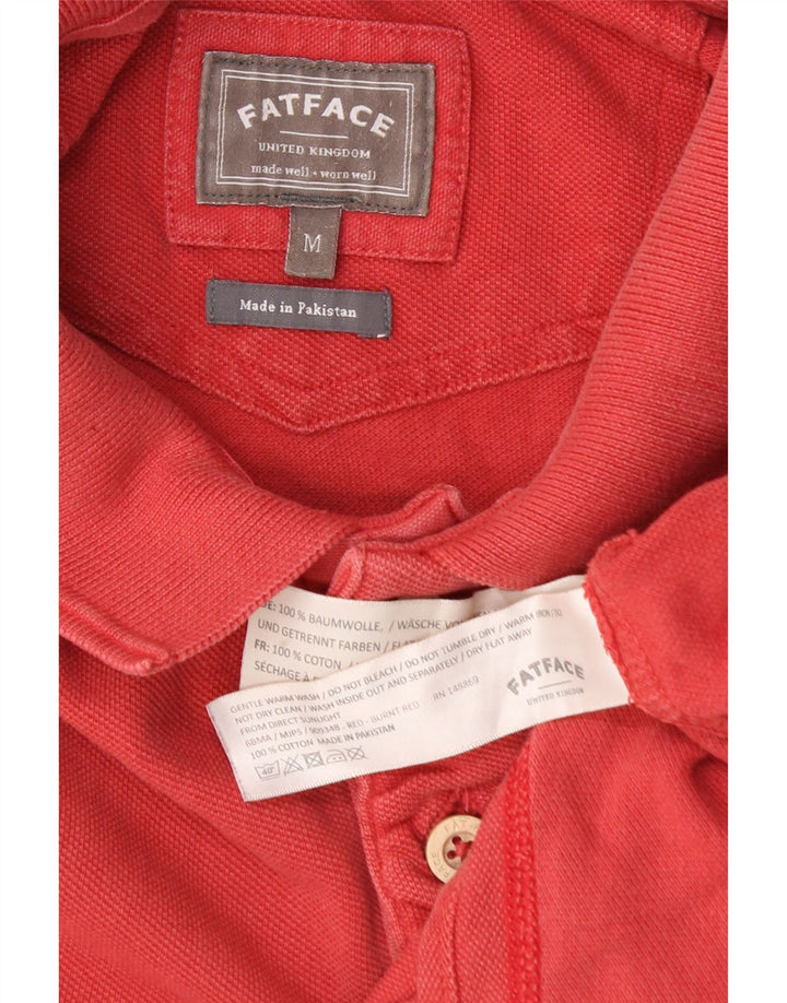 FAT FACE Mens Polo Shirt Medium Red Cotton