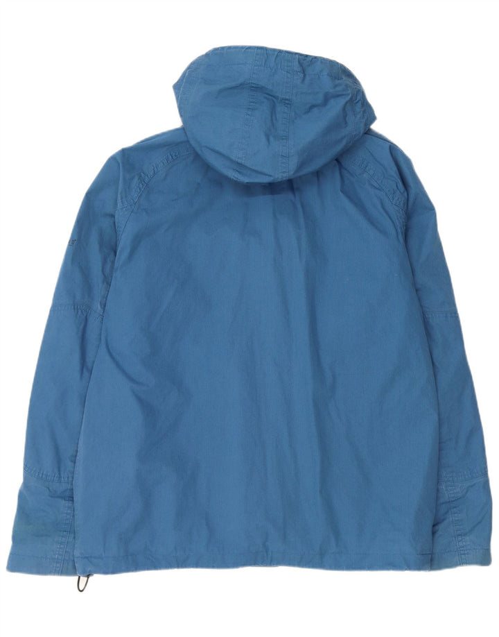 TIMBERLAND Mens Hooded Windbreaker Jacket UK 36 Small Blue Polyester