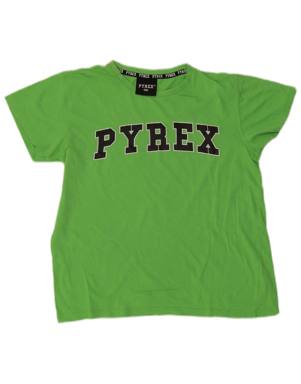 Pyrex Girls Graphic T-Shirt Top 14-15 Years 2XL Green Cotton