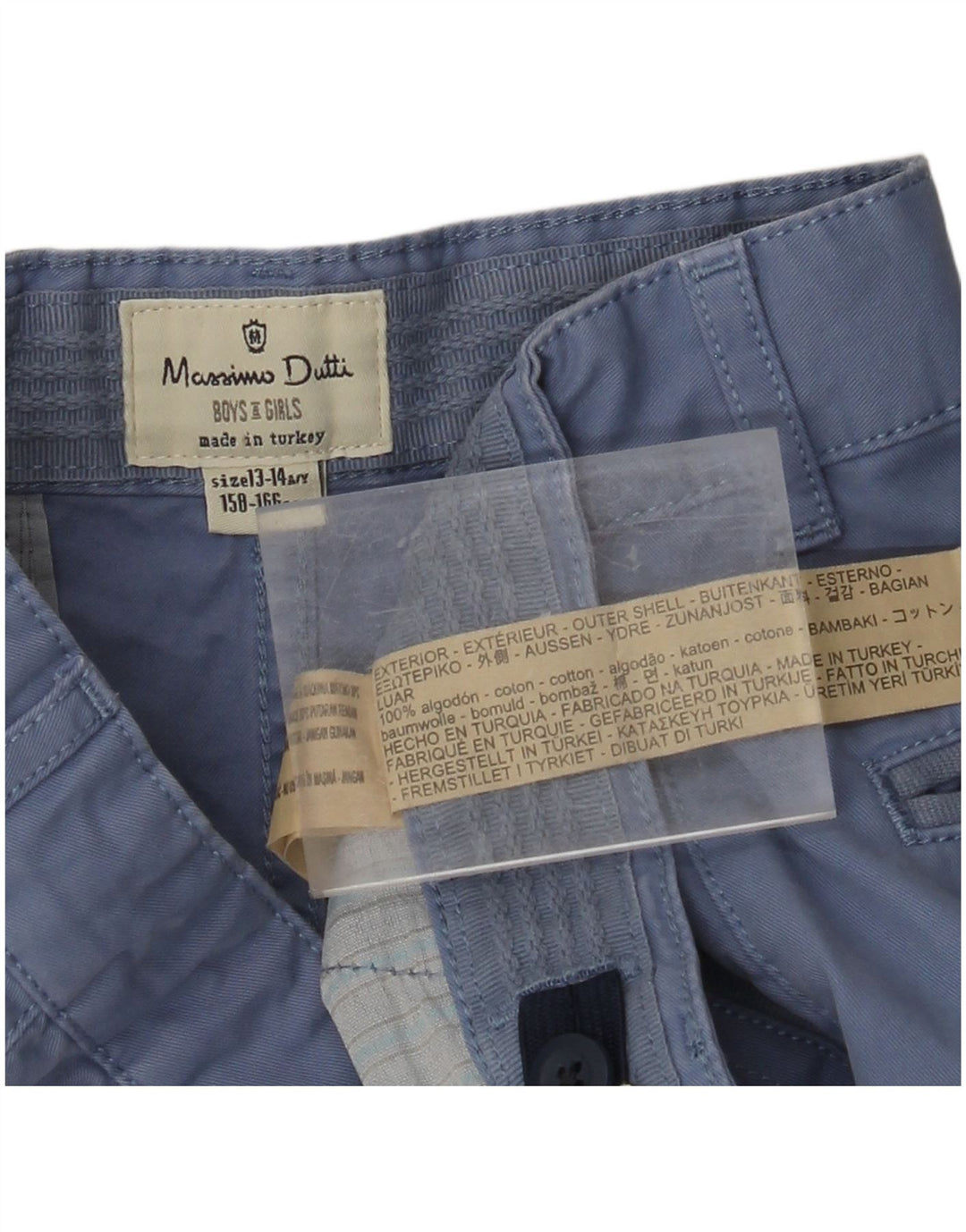 MASSIMO DUTTI Boys Chino Shorts 13-14 Years W28  Blue Cotton