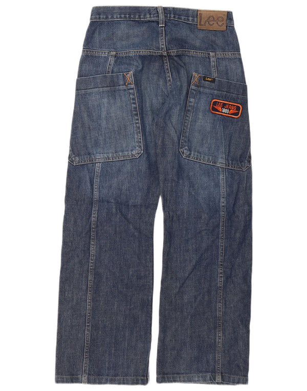 Lee Boys Spencer Wide Leg Jeans 11-12 Years W28 L27 Navy Blue Cotton