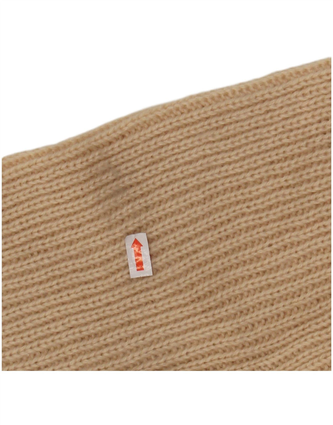 VINTAGE Womens Roll Neck Jumper Sweater UK 12 Medium Beige Striped Acrylic