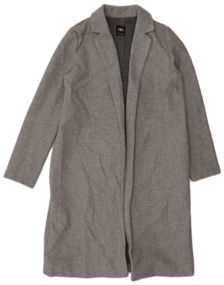 Zara Womens Open Overcoat UK 10 Small Grey