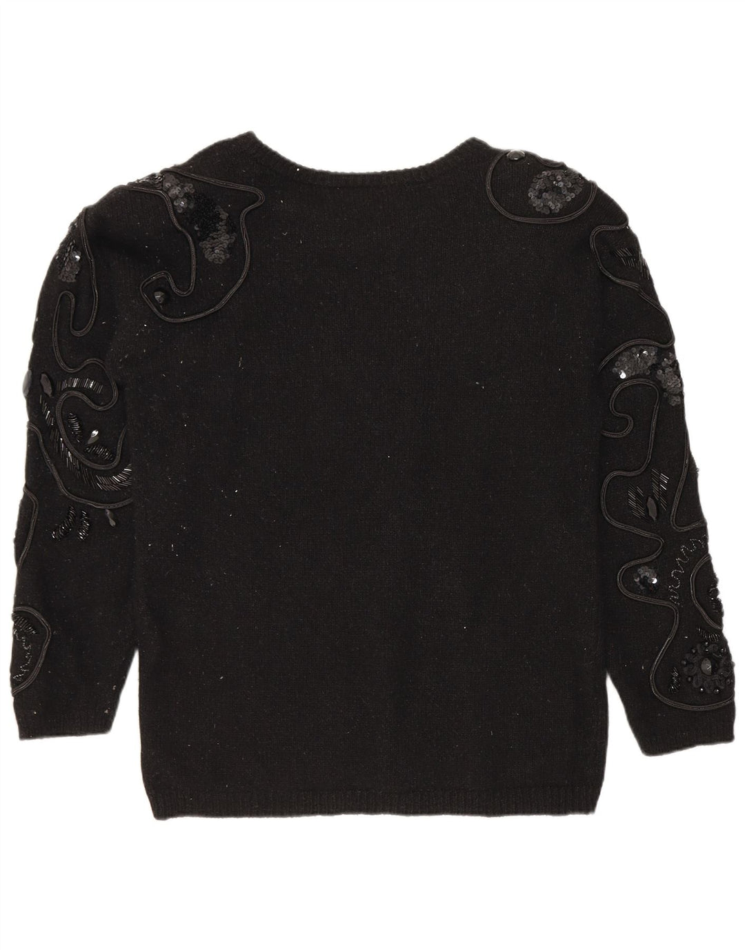 I.B Diffusion Womens Boat Neck Jumper Sweater UK 14 Medium Black Silk