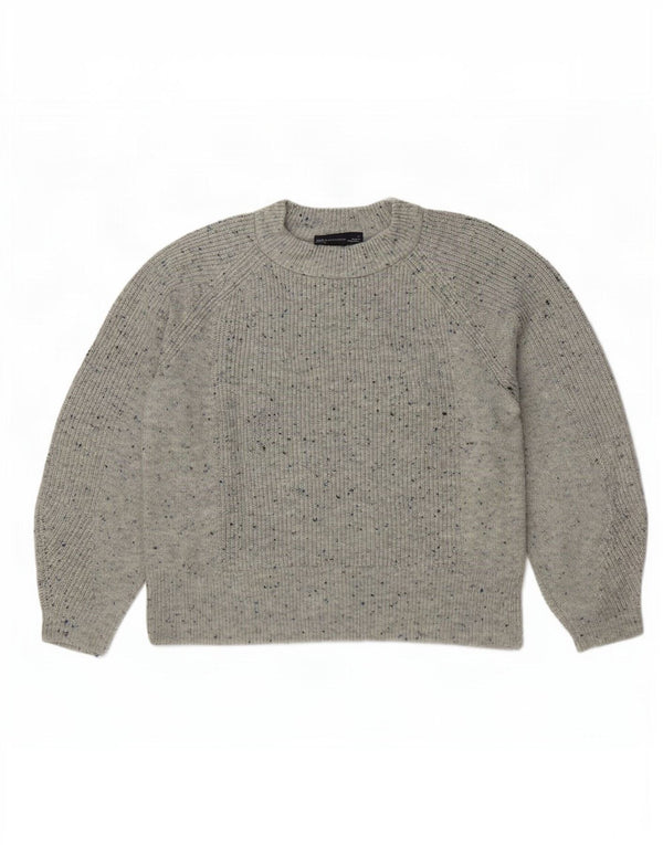 Marks & Spencer Womens Crew Neck Jumper Sweater UK 14 Medium Grey Flecked
