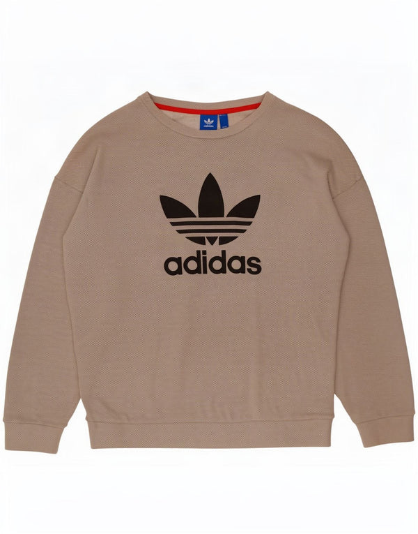 Adidas Womens Graphic Sweatshirt Jumper UK 14 Large Grey