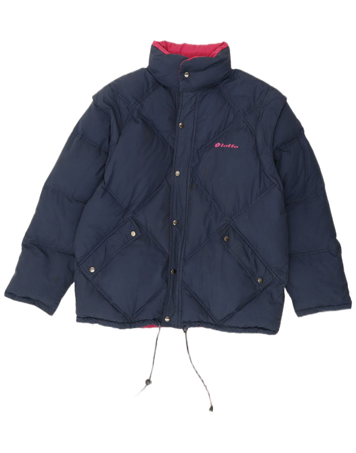 Lotto Mens Reversible Padded Jacket UK 36 Small Navy Blue Polyester