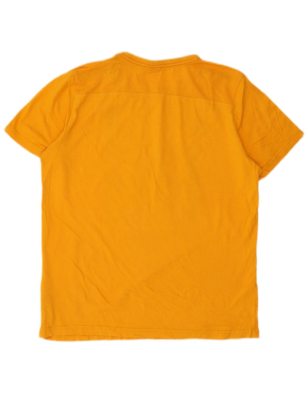 PUMA Mens Graphic T-Shirt Top Medium Yellow Cotton