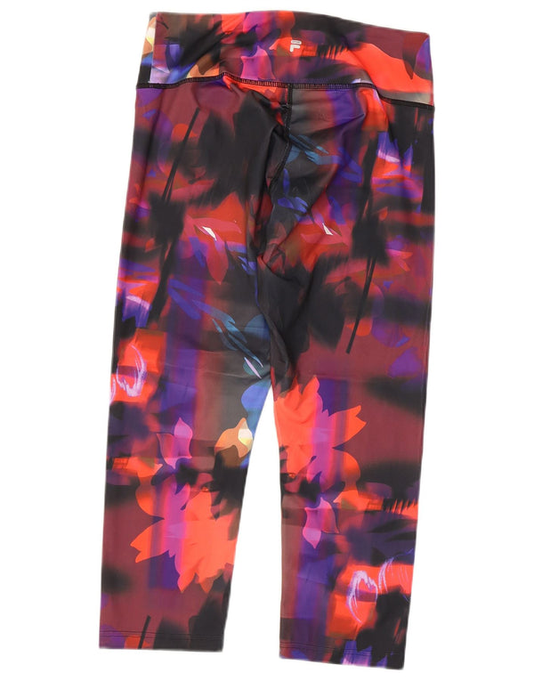 FILA Womens Capri Leggings UK 14 Large  Multicoloured Floral Polyester