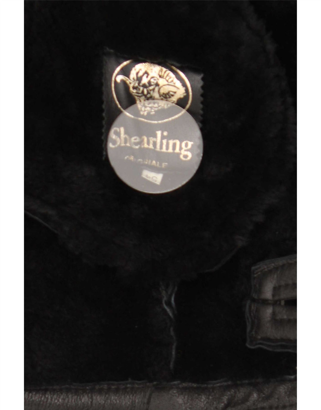 Vintage Mens Shearling Jacket IT 54 2XL Black Shearling