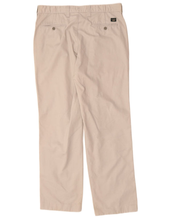 DOCKERS Mens Khakis Straight Chino Trousers W36 L34  Beige Cotton