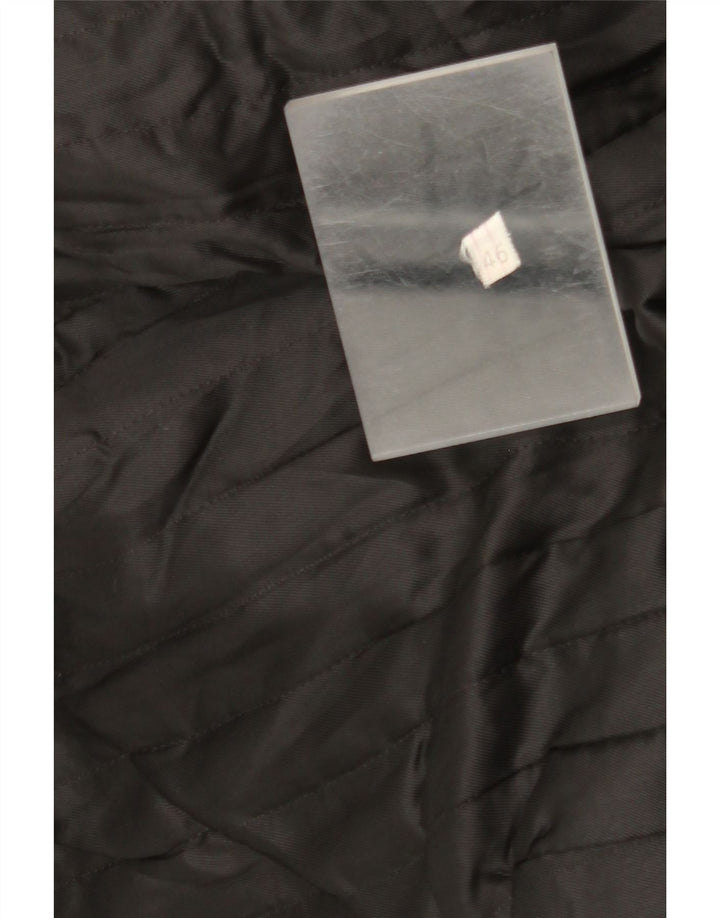 Vintage Womens Leather Coat IT 46 Large Black