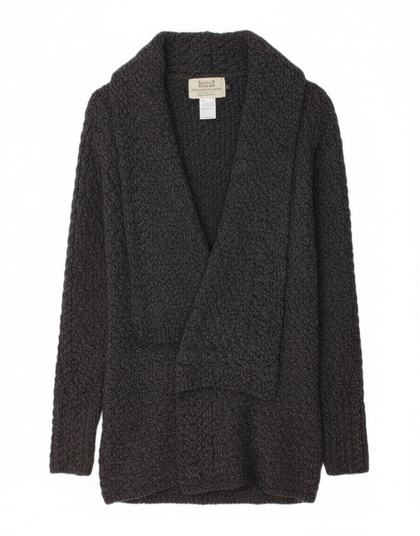 Aran Islands Womens Longline Open Cardigan Sweater UK 14 Large Grey Flecked