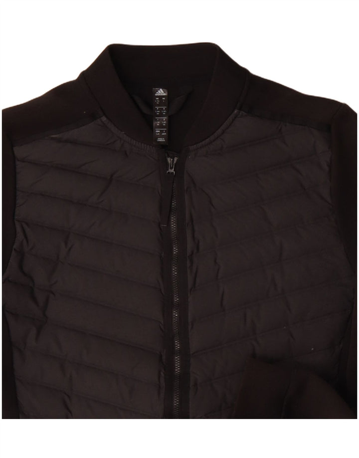 Adidas Womens Tracksuit Top Jacket UK 16/18 Large Black Polyester