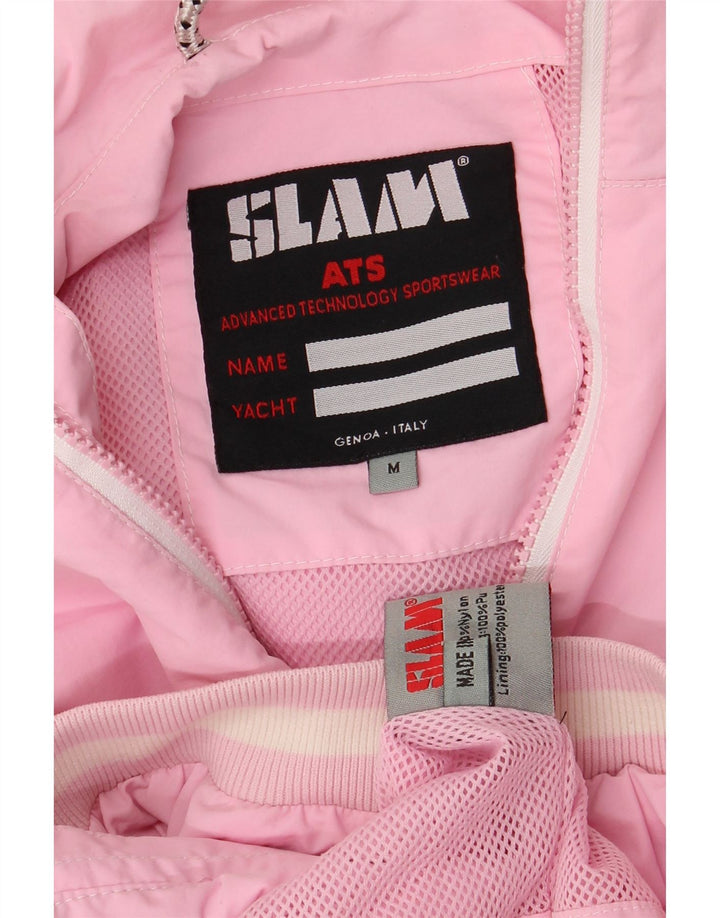 SLAM Womens Tracksuit Top Jacket UK 14 Medium Pink Nylon