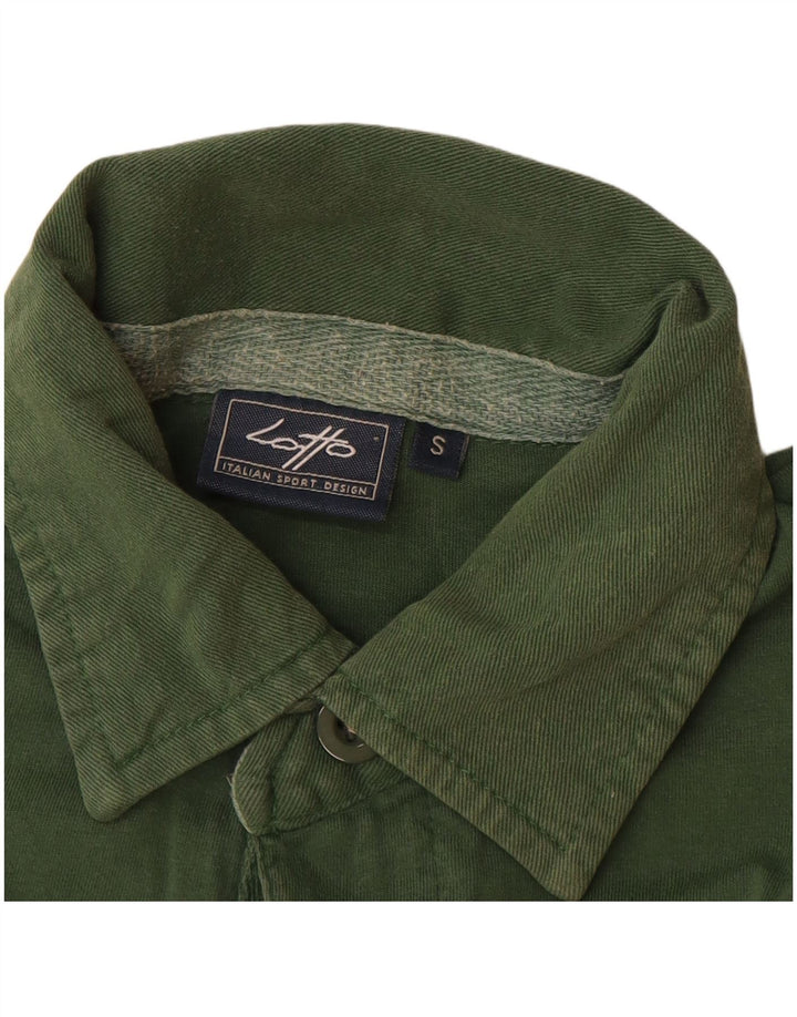 LOTTO Mens Long Sleeve Polo Shirt Small Green Colourblock