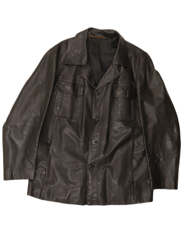 Zeiler Mens Leather Jacket UK 40 Large Black