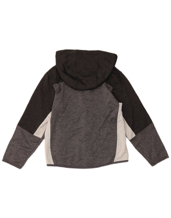 Russell Athletic Boys Zip Hoodie Sweater 10-11 Years Large Grey Colourblock