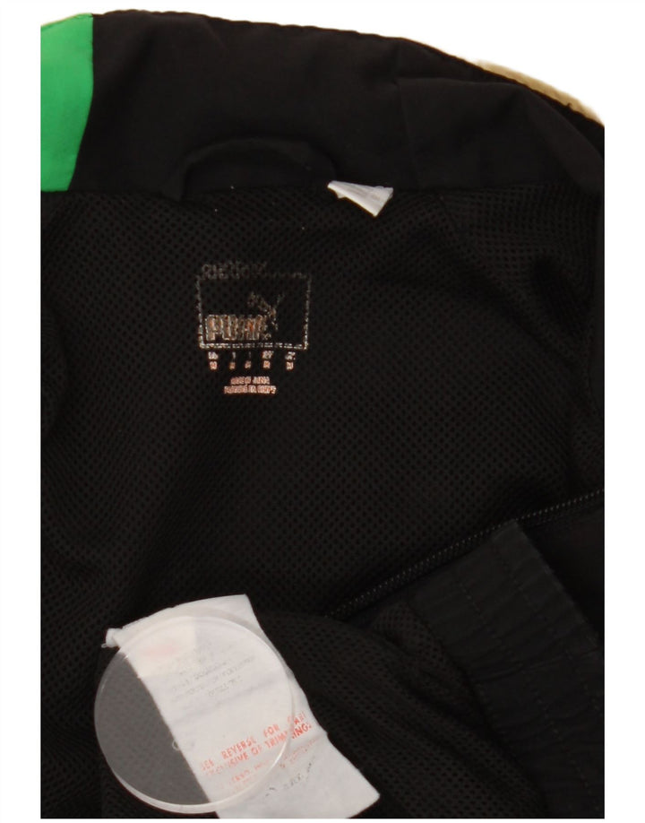 PUMA Mens Tracksuit Top Jacket Medium Black Colourblock Polyester