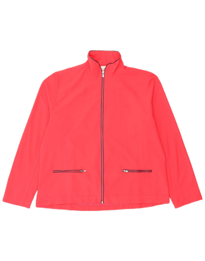 Adidas Womens Tracksuit Top Jacket UK 22 XL  Red Polyester