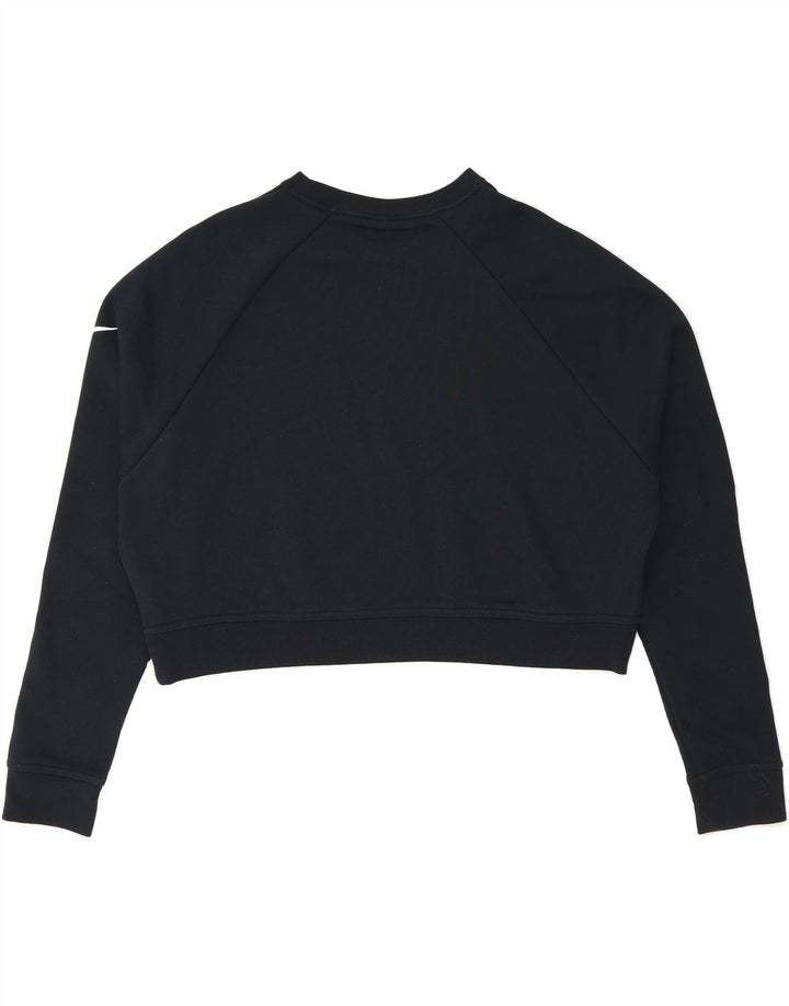 NIKE Womens Dri Fit Oversized Crop Sweatshirt Jumper UK 14 Medium Black Vintage Nike and Second-Hand Nike from Messina Hembry 