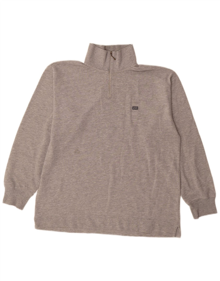 Asics Mens Zip Neck Sweatshirt Jumper Large Grey