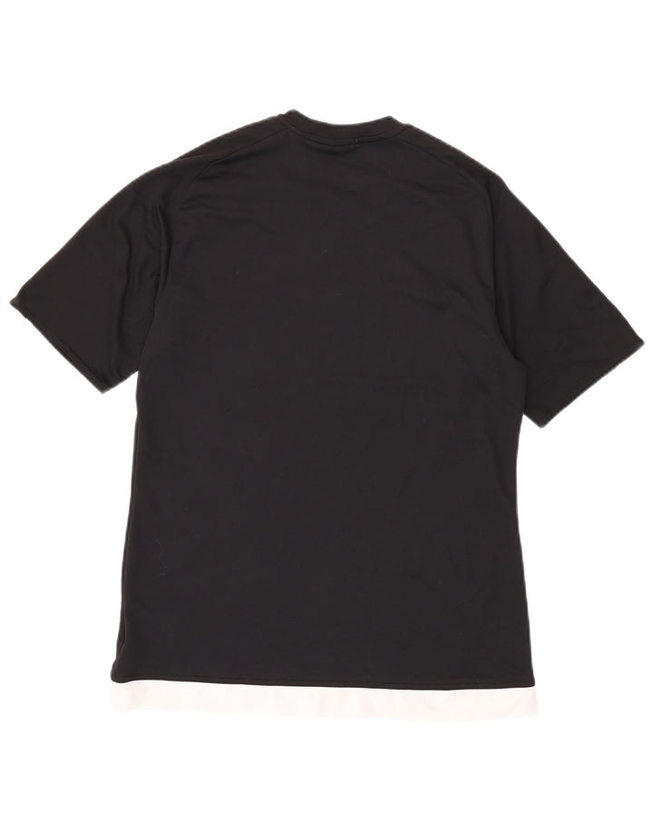 ADIDAS Mens Climalite T-Shirt Top Medium Black Colourblock Polyester