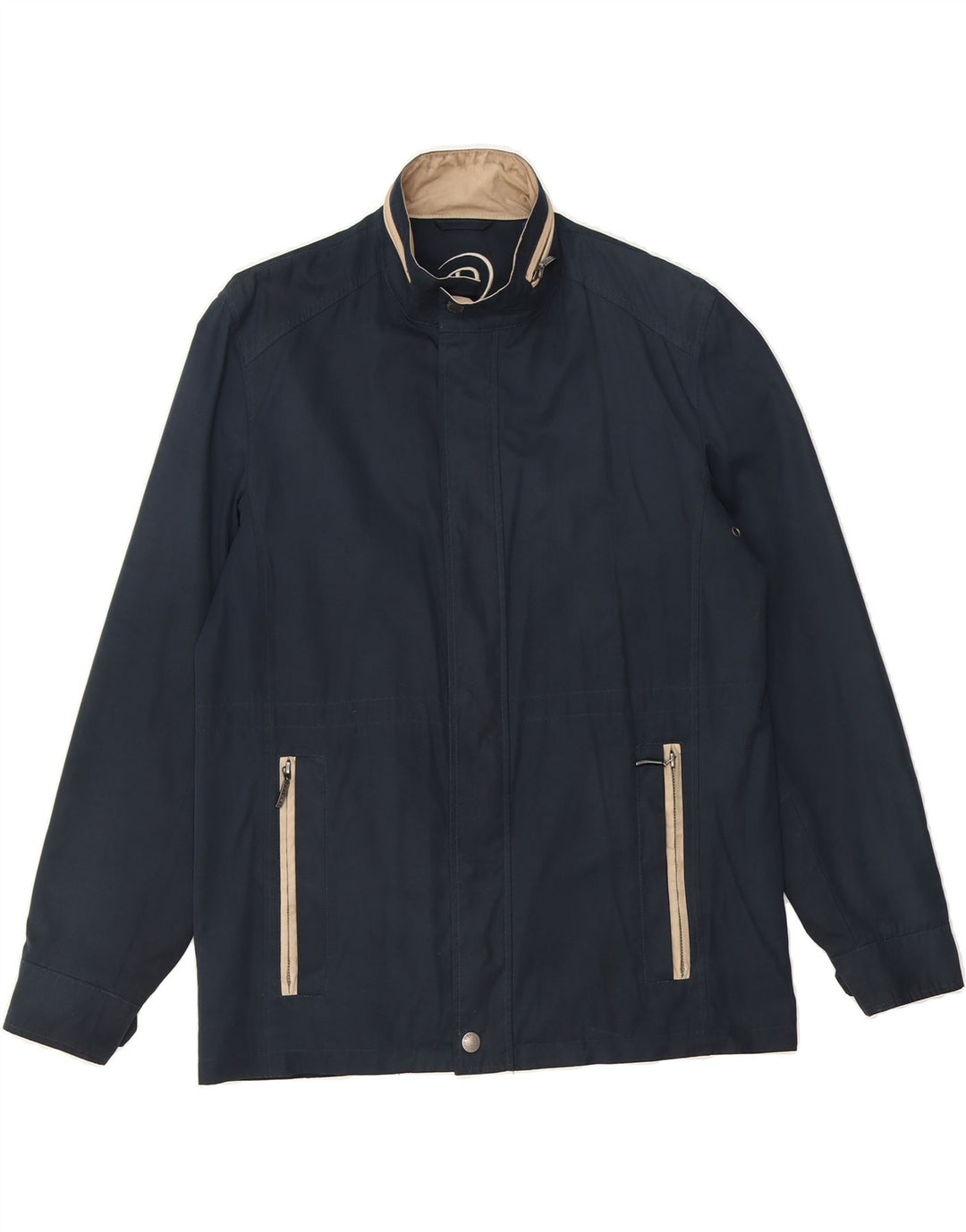 DOUGLAS Mens Bomber Jacket UK 38 Medium Navy Blue Polyester Vintage Douglas and Second-Hand Douglas from Messina Hembry 