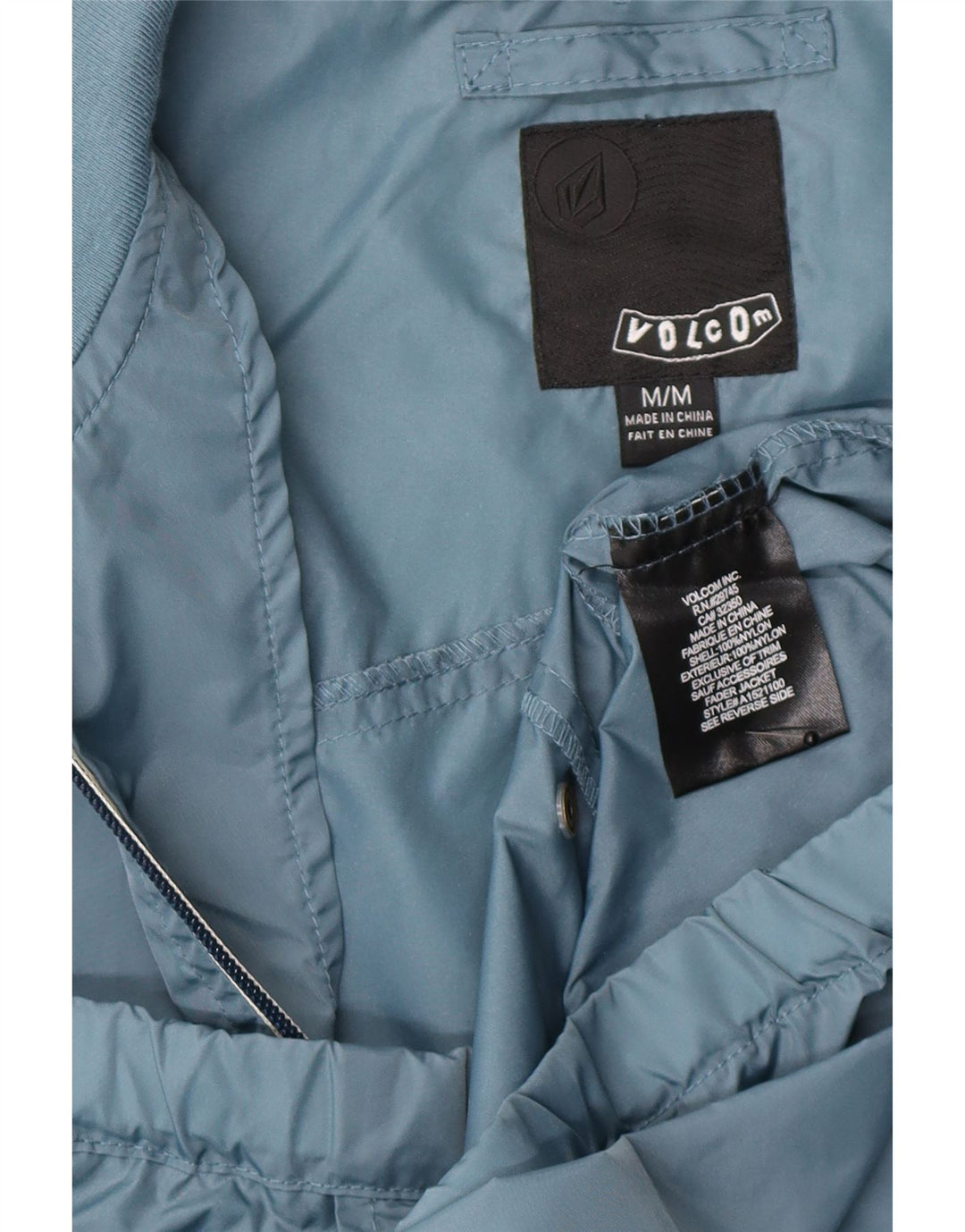 Volcom Mens Rain Jacket UK 38 Medium Blue Nylon