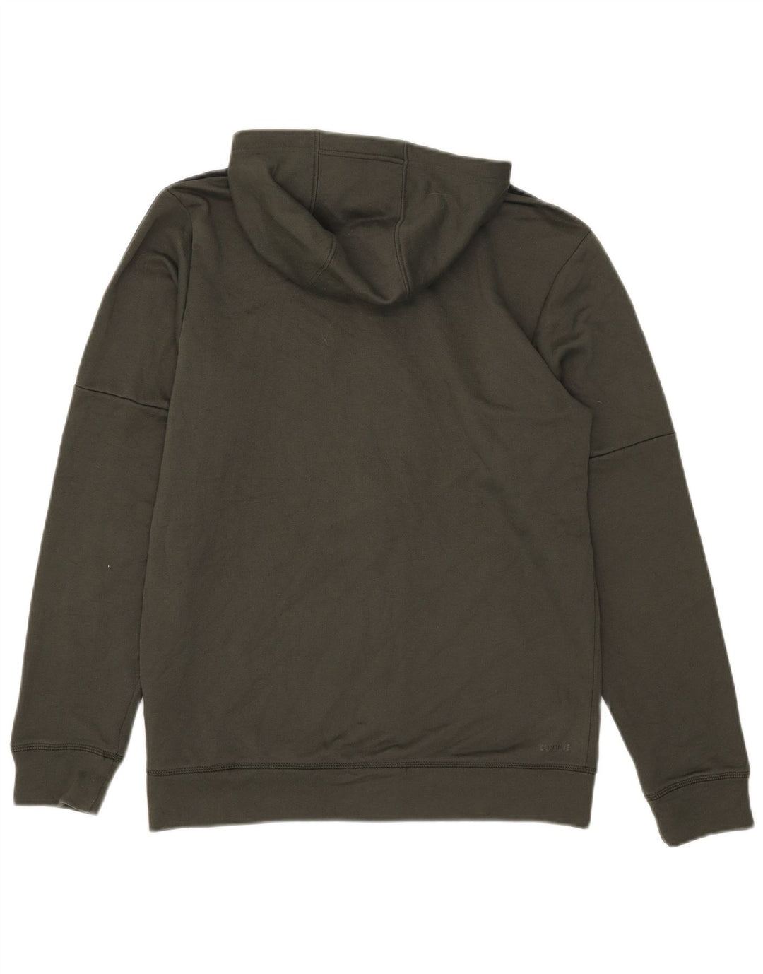 Adidas Mens Zip Hoodie Sweater Medium Khaki Polyester