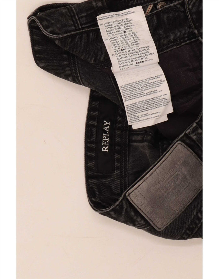 Replay Mens Slim Jeans W32 L27 Black Cotton