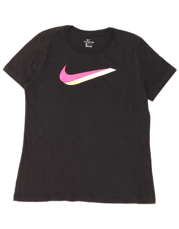 Nike Womens Graphic T-Shirt Top UK 14 Medium Black