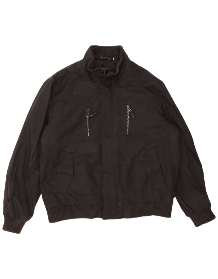 CALVIN KLEIN Mens Bomber Jacket UK 40 Large Black Polyester