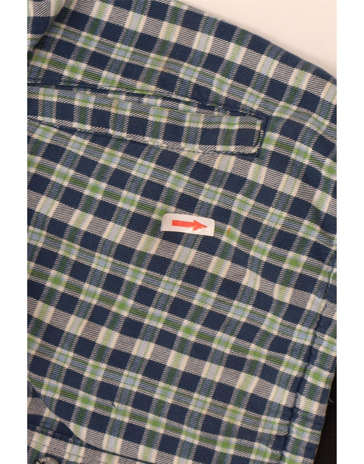 Black Jack Mens Lumberjack Flannel Shirt Large Blue Check Cotton