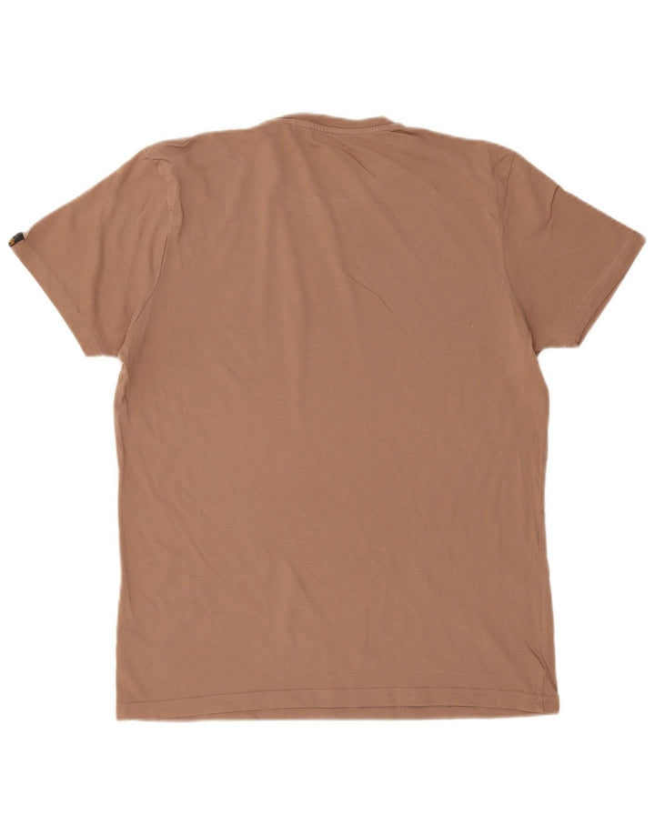 ALPHA INDUSTRIES Mens T-Shirt Top Large Brown Cotton