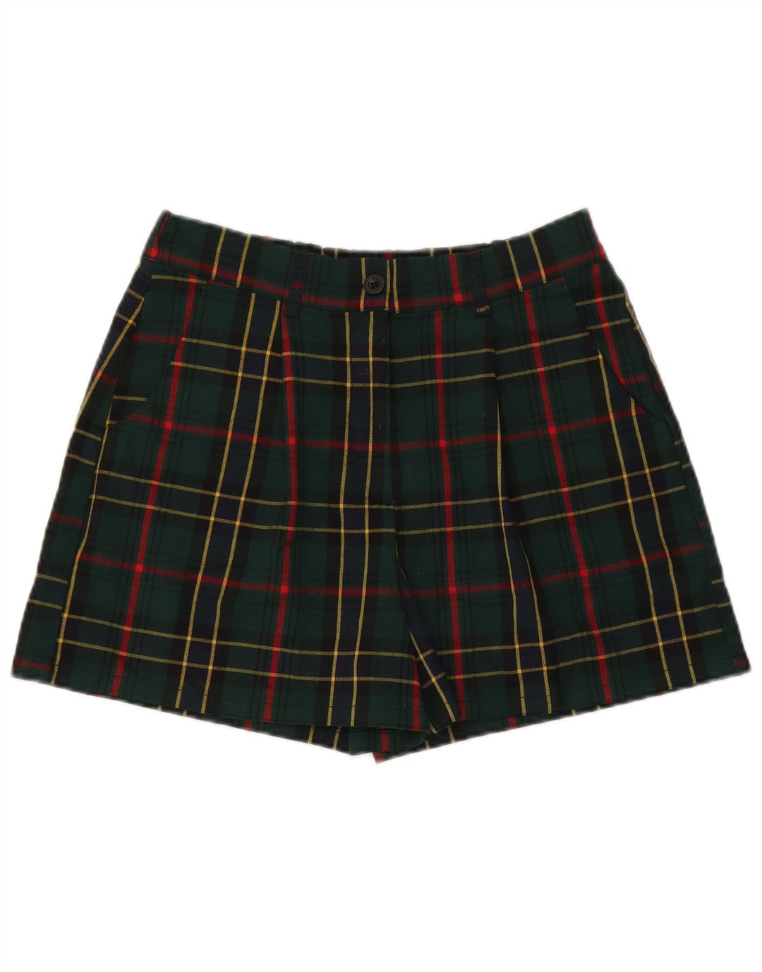 Nice & Chic Womens Chino Shorts Large W32  Green Check Polyester