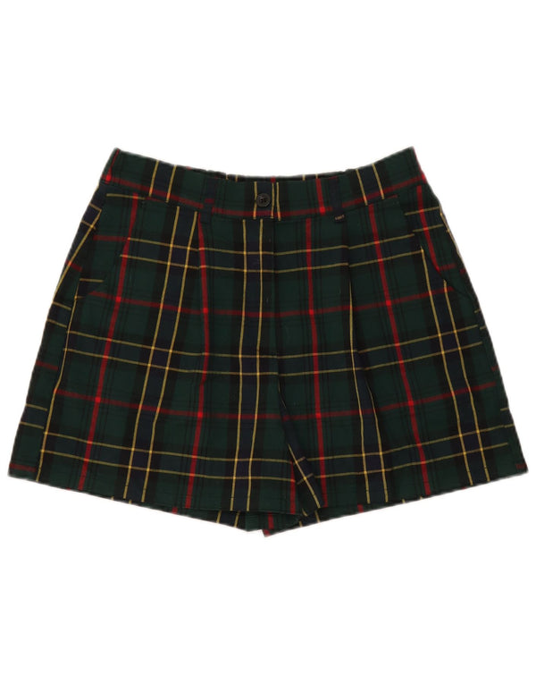 Nice & Chic Womens Chino Shorts Large W32  Green Check Polyester