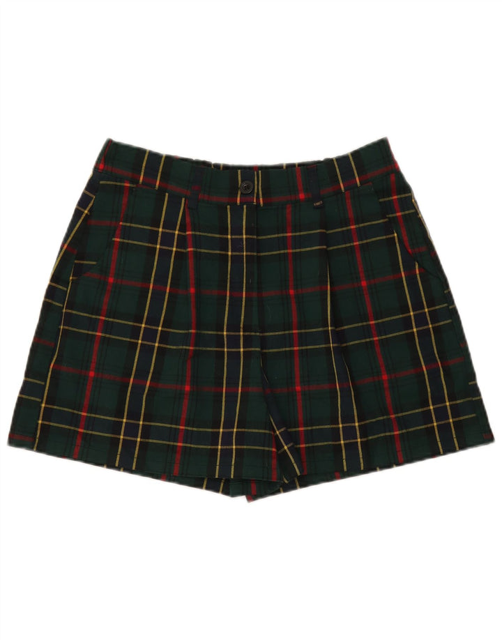 Nice & Chic Womens Chino Shorts Large W32  Green Check Polyester