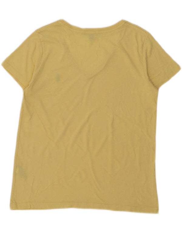 Ralph Lauren Womens T-Shirt Top UK 14 Large Yellow Cotton