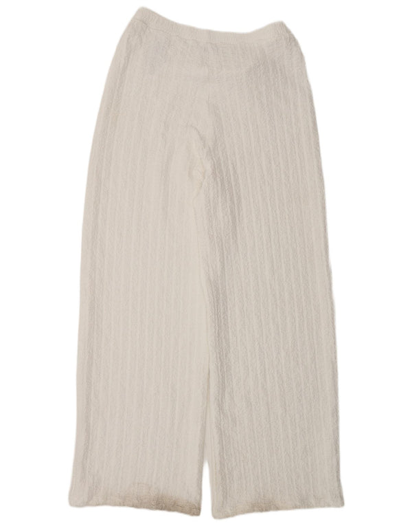 Marks & Spencer Womens Wide Leg Casual Trousers UK 12 Medium W30 L32 White
