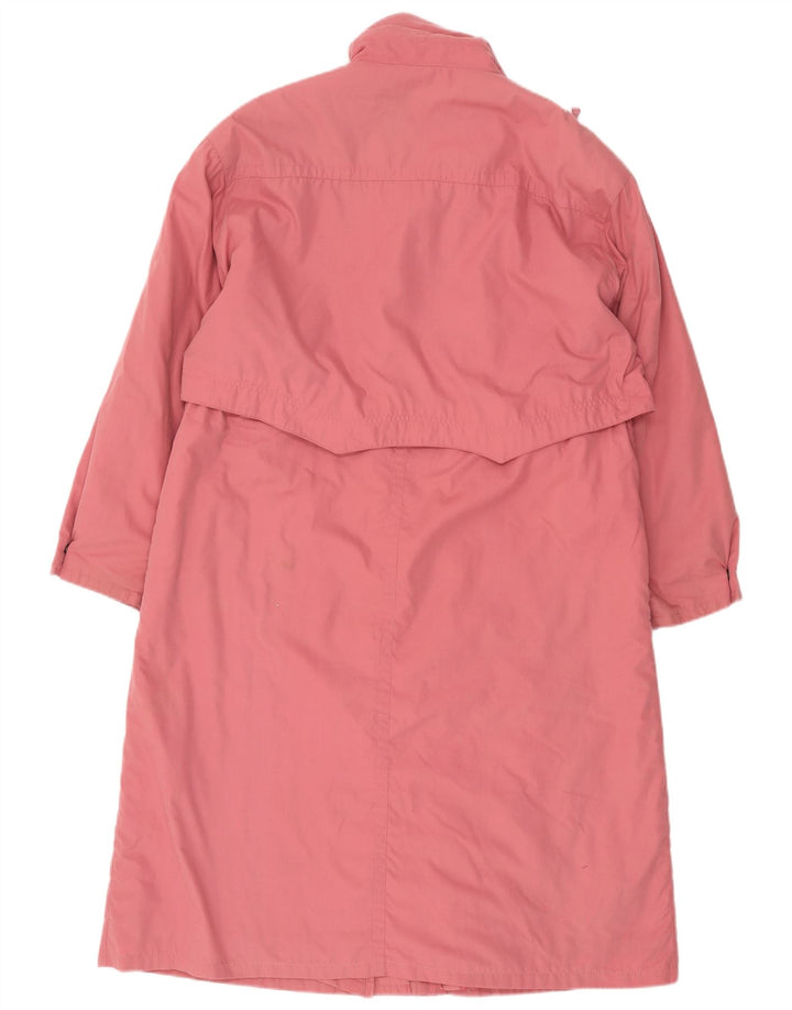 VINTAGE Womens Oversized Trench Coat UK 16 Large Pink Polyester