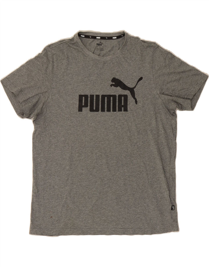 PUMA Mens Graphic T-Shirt Top Large Grey Cotton Vintage Puma and Second-Hand Puma from Messina Hembry 