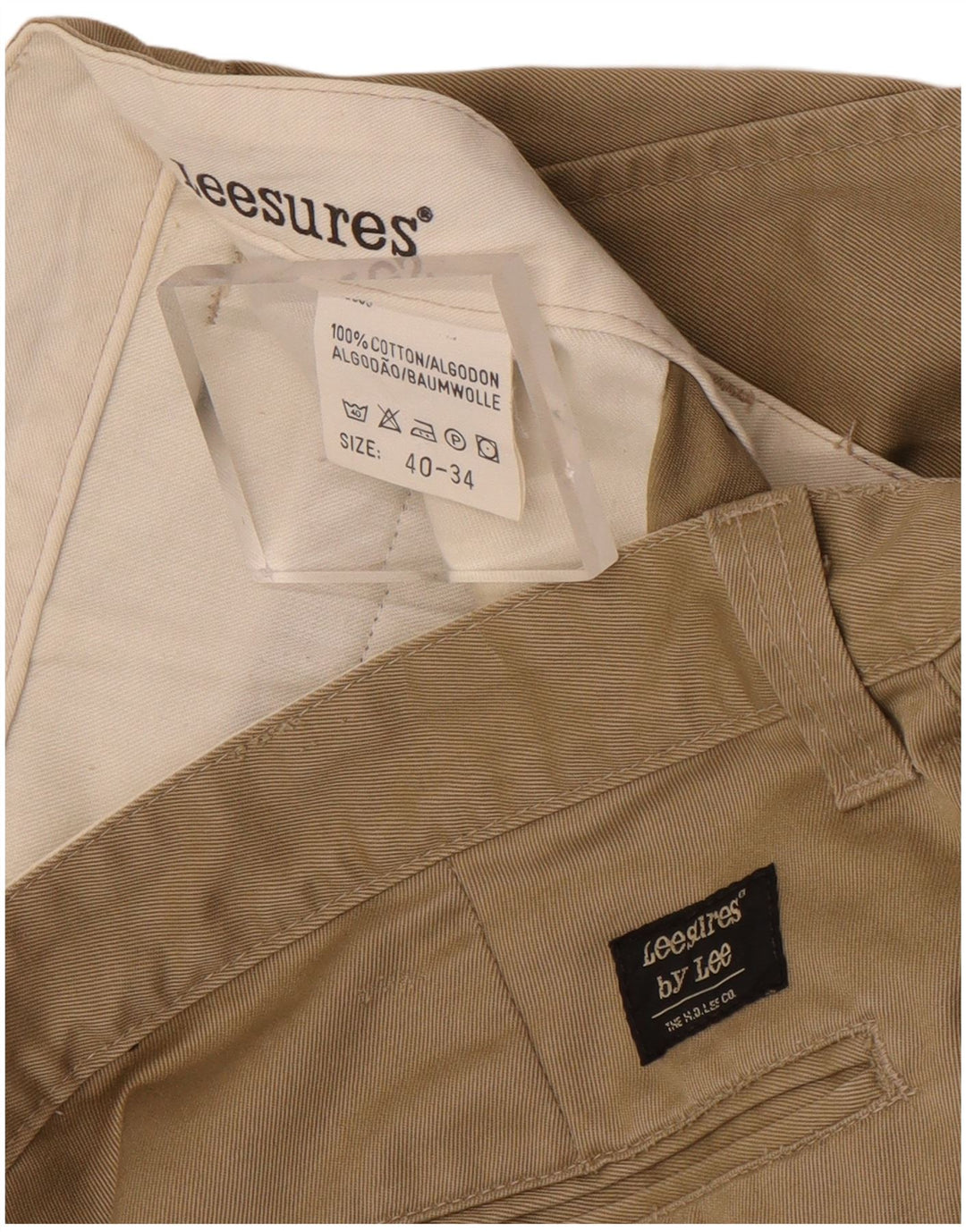 Lee Mens Straight Chino Trousers W40 L30 Brown