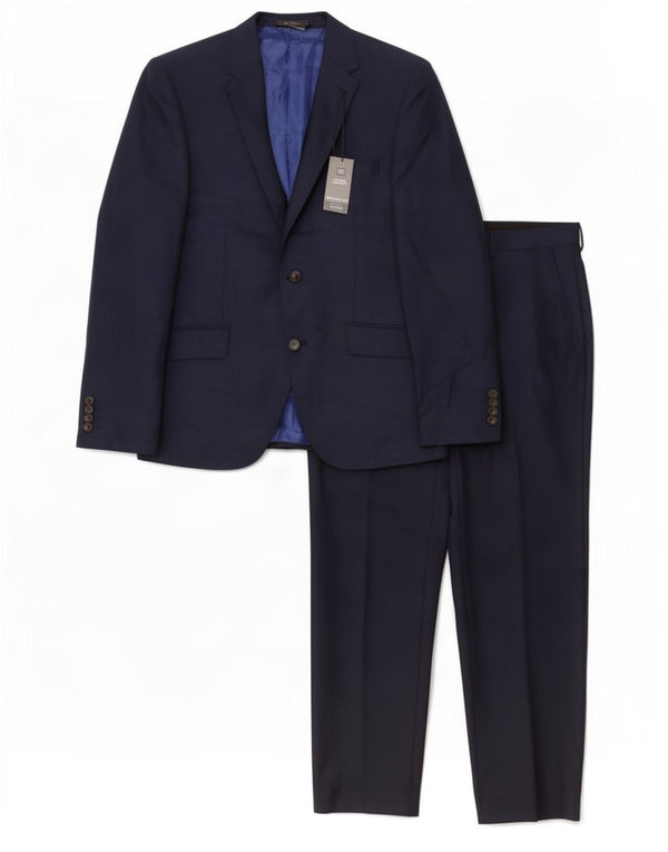 Marks & Spencer Mens Tailored Fit Piece Suit UK 40 Medium W36 L31 Navy Blue